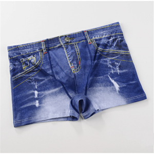 Sous-vêtements en jean pour hommes amusants et tendance, imprimés en 3D, caleçons en <span class=keywords><strong>coton</strong></span> pour hommes, caleçons, sous-vêtements, shorts élastiques, caleçons - Product Image 4