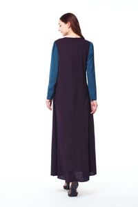 Abaya légère à manches longues en polyester pour femmes musulmanes, longueur maxi décontractée - Product Image 3