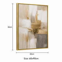 Peinture à l'huile sur toile peinte à la main 60x90cm Or Morandi Texture 3D épaisse Toile roulée pour décoration de galerie et de salon