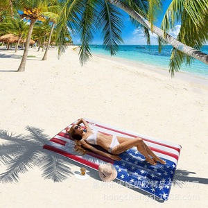 Inflatable Floating Raft 185x110cm American Flag Design Outdoor Beach Pool Float PVC Material Resort Use - Product Image 1