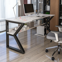 Bureau d'ordinateur en métal pliable et réglable avec roulettes, petit bureau rectangulaire moderne pour la maison ou la location