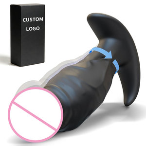 AITT Custom Mtsige <strong>Silicone</strong> Soft 360 Rotating Vibrating Butt Plug Anal <strong>Dildo</strong> for Men Women - Product Image 1