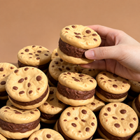 Jouet anti-stress populaire en forme de biscuit sandwich, bloc de construction souple à rebond lent, boule artisanale simulée