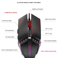 Ratón Óptico para Juegos Bajeal G7 con Cable USB 7D 4800DPI Ajustable con Retroiluminación RGB, Botones Programables, Diseño Ergonómico para Ambas Manos, ABS