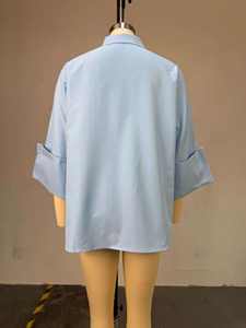 GX3151 Camicetta da <span class=keywords><strong>Donna</strong></span> di Alta Qualità Moda 2025 con Collo Rovesciato e <span class=keywords><strong>Mezza</strong></span> <span class=keywords><strong>Manica</strong></span> con Bottoni - Product Image 6