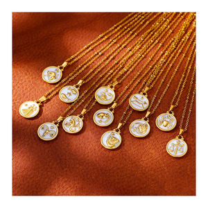 2025 sıcak satış su geçirmez paslanmaz çelik 18K altın kaplama 12 takımyıldızları ön arka giyilebilir kolye erkekler için - Product Image 1