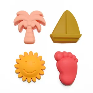 Brinquedos de silicone de balde de areia portátil bpa, personalizado, sem bpa, brinquedos de praia