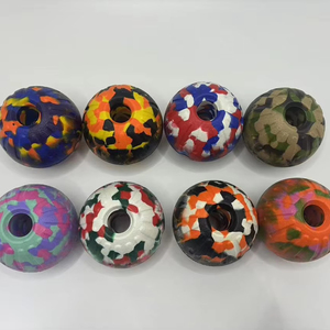 Commercio all'ingrosso 7cm palla cava cane giocattolo con denti aggressivi di pulizia durevole stile eco-friendly caratteristica sulla corda - Product Image 1