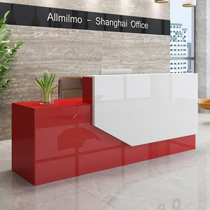 QT299-Modern Sang Trọng Bàn Tiếp Tân Biểu Tượng Tùy Chỉnh MDF Nhân Tạo Đá Màu Hồng Cho Văn Phòng Siêu Thị Phía Trước Xây Dựng Salon Cửa Hàng - Product Image 5
