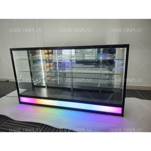 Tùy chỉnh kính cường lực truy cập dưới đầy màu sắc dẫn ánh sáng Hộp Tùy chỉnh Showcase khói cửa hàng hiển thị giới thiệu cho khói cửa hàng - Product Image 6