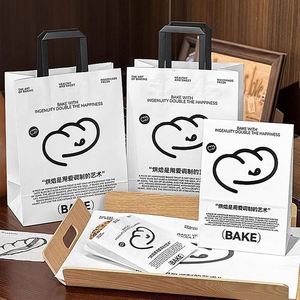 Sacs en papier pour sandwichs, personnalisés avec logo, écologiques, classiques, blancs, de qualité alimentaire, résistants à la graisse, pour boulangerie, biscuits, collations, français - Product Image 6