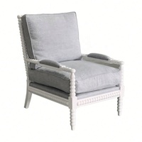 P0019 Fauteuil de luxe antique de style provincial français avec housse amovible et design bobine pour chambre d'hôtel et salon