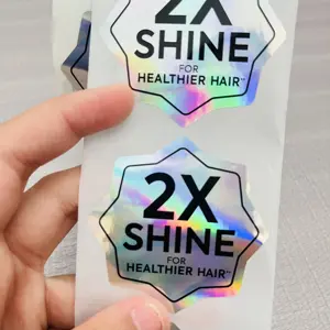 Customized decorative holographic die cut sticker waterproof printing laser film holographic adhesive label