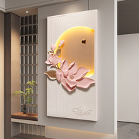 Peinture décorative d'entrée de luxe créative, peinture murale moderne minimaliste, couloir, hall, murale gravée haut de gamme