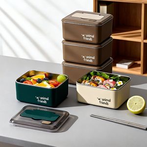 Stainless Steel Food <b>Container</b> BPA Free Microwaveable Thermos Insulated Lunch Box Set with Cutlery - Product Image 5