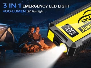 Nouveau gonfleur de pneus portable ABS, compresseur d'air pour voiture 10000mAh, <span class=keywords><strong>pince</strong></span> intelligente pour démarreur de secours, machine tout-en-un - Product Image 4