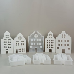 European Style Christmas Triangular House Ornaments <b>Silicone</b> Cake Tools S0694 Plaster Candlestick <b>Molds</b> Baking <b>Cupcake</b> <b>Mold</b> - Product Image 5