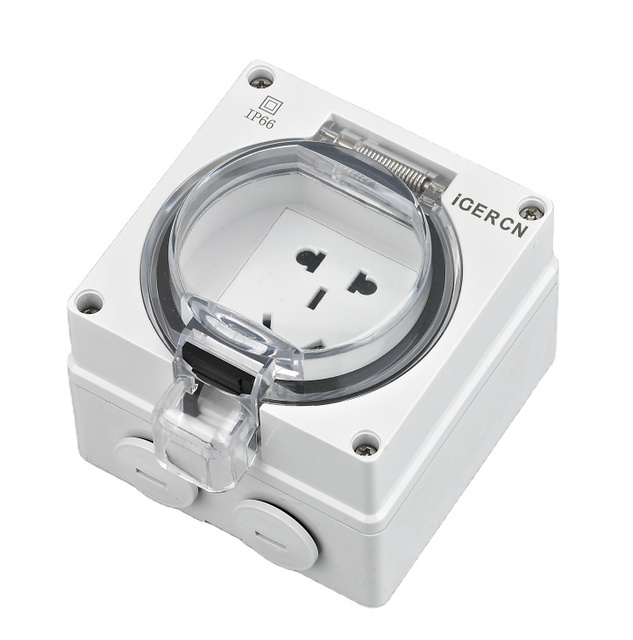 IP66 250V Weatherproof Wall Socket Switch 10A Rated Current NFC Compatibility UK Plug Outdoor Use Small 5-Hole IP66 Wall Socket