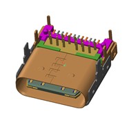 TE Substitute 2338792-1 USB 3.1 TYPE C Double coque en fer, insertion avant et fixation arrière