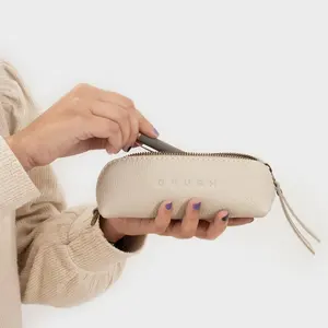 Bolsa de maquillaje con cremallera al por mayor, bolsa de accesorios ecológica, bolsa de cosméticos de doble cara