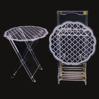 Table à collation pliable et extensible en acrylique transparent, design moderne, écologique, taille personnalisable, meubles de salon
