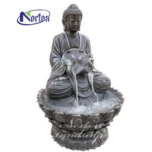 Fuente de Agua Decorativa de Piedra de Mármol con Estatua de Buda Sentado para Jardín Interior y Exterior en Venta - Product Image 2
