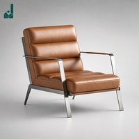 Chaise de conférence exécutive ergonomique moderne en cuir avec structure métallique et accoudoirs fixes pour usage professionnel, commercial et hôtelier