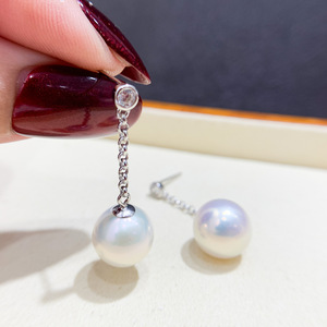 Base para Pendientes de Plata S925 con Perlas Redondas de 9-13mm, Accesorios de Joyería de Plata para DIY, Modelo 22050 - Product Image 3