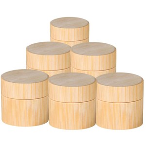 Wholesale 10 30 50 gram body butter skin care plastic bamboo containers empty face cream cosmetics jar with bamboo lid