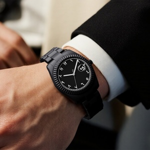นาฬิกาข้อมือผู้ชายสุดหรู ตัวเลขแบบอารบิก โพลีคาร์บอเนต กันน้ำ แสดงวันที่ นาฬิกาควอตซ์ แบรนด์นาฬิกาธุรกิจสำหรับผู้ชาย - Product Image 2