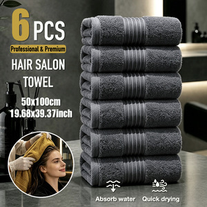 ชุดผ้าขนหนูอาบน้ำโอโซนโฮม 50x100 ซม. แพ็ค 6 ผืน ผ้าฝ้ายแท้เนื้อนุ่ม ซึมซับดี ผ้าขนหนูห้องน้ำแบบหนา - Product Image 2