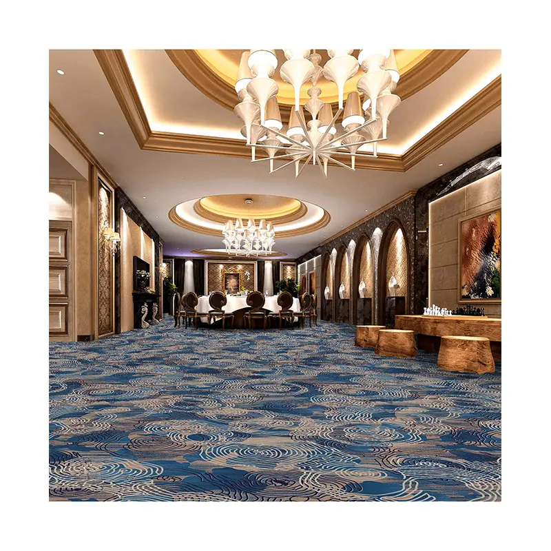 Luxury Custom Design Modified Polyester Printed Wall To Wall 5 Star Hotel Lobby Carpet
