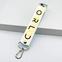 Sangle de porte-clés réfléchissante personnalisée avec impression, sangle holographique colorée, porte-clés réfléchissant, bande de porte-clés
