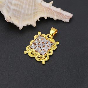 Jxx Wholesale – Nouveau pendentif carré de mariage plaqué or 24 carats, bijoux en laiton personnalisés pour enfants - Product Image 4