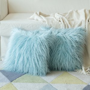 <strong>White</strong> Decorative <strong>Fluffy</strong> <strong>Pillow</strong> Covers New Luxury Series Throw <strong>Pillow</strong> Covers Square Fuzzy Cushion Case - Product Image 2