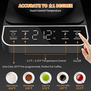Hervidor de Acero Inoxidable Negro Digital Inteligente con Control de Temperatura para Café y Té, Tipo Gooseneck - Product Image 6