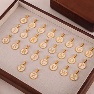 Stainless Steel Round Shape Gold <b>Silver</b> 26 Alphabet Letter Charms DIY Pendant for <b>Bracelet</b> Necklace - Product Image 4