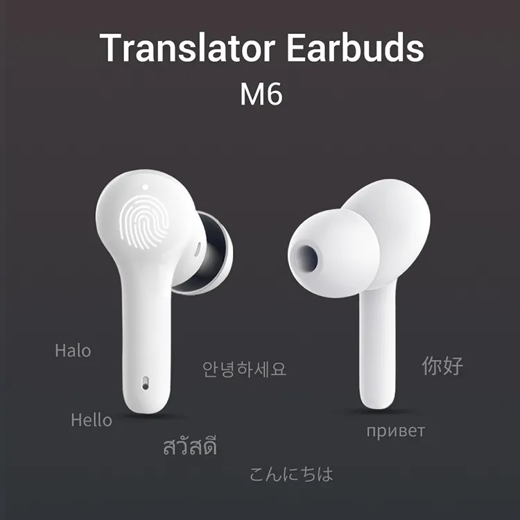 Grosir Bluetooth Translate Headphone headset musik headset kustom Logo Wireless translasi earbud Earphone