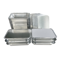 Plats jetables en feuille d'étain Grill Pan Catering 8389 Plateau de récipient en feuille d'aluminium avec couvercle