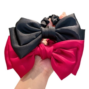 Estilo francés satén lazo cuerda para el cabello Cola de Caballo pelo scrunchies rhinestone temperamento lazo para el cabello niñas banda de goma - Product Image 5