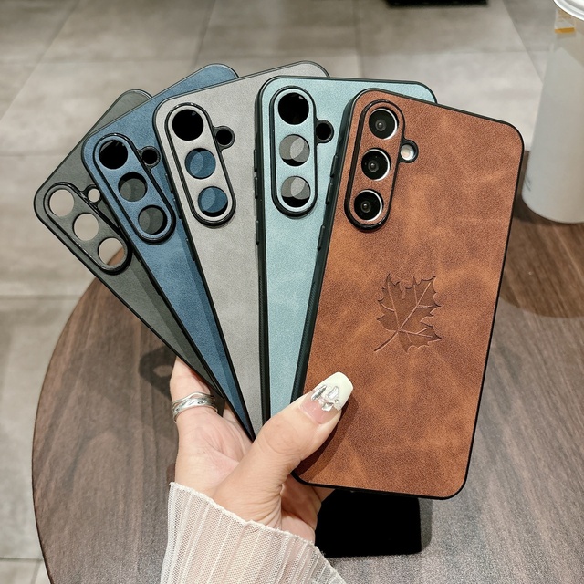 For A55 Phone Case TPU+PC Animal Design Maple Leaf Ultra-thin 360 Protection All-inclusive for A15/A34/A52/A13/A56