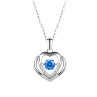 Saint-Valentin et fête des mères 925 collier de collier en mouvement de coeur plaqué argent pour les femmes