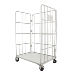 Carros de Almacenamiento Plegables con Ruedas de Malla de Acero para Logística de Almacén, Almacenamiento de Carga, con Placa de Plástico - Product Image 3