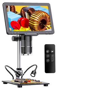 마이크로롱 3렌즈 10.1인치 LCD 디스플레이 전자 디지털 현미경 2500X 카메라 24MP 1080P 스테레오 CMOS 8 LED 조명 수동 초점 - Product Image 1