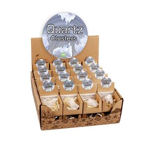 PK392 32 Pcs Natural Clear Quartz Cluster Mineral Rock Crystal In Display Box