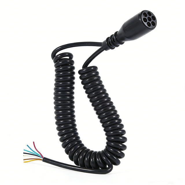 7 Pin Trailer Coiled Cable 12V/24V Trailer Caravan Extension Cable