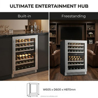 Cave à vin électrique double zone en acier inoxydable avec distributeur, capacité 138L, pour le stockage de bières et de boissons, champagne de luxe