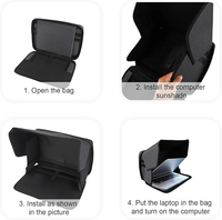 Étui pour ordinateur portable pare-soleil, écran de confidentialité portable pour le travail en extérieur, la plage et la protection en voyage