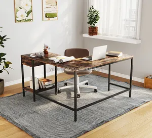 Móveis para casa e escritório, mesa de metal em forma de L, mesa de canto para computador, laptop, escrivaninha