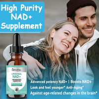 Supplément NAD liposomal OEM-Gouttes liquides NAD + avec resvératrol, poivre noir-Soutient le cerveau et la santé mitochondriale cellulaire